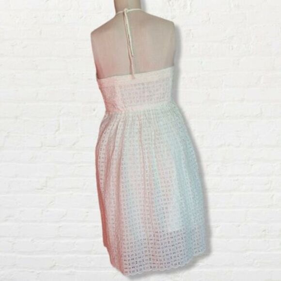 HD IN PARIS Anthropologie White Eyelet Ivory Strapless Tube Dress POCKETS Sz 2P - Picture 2 of 11